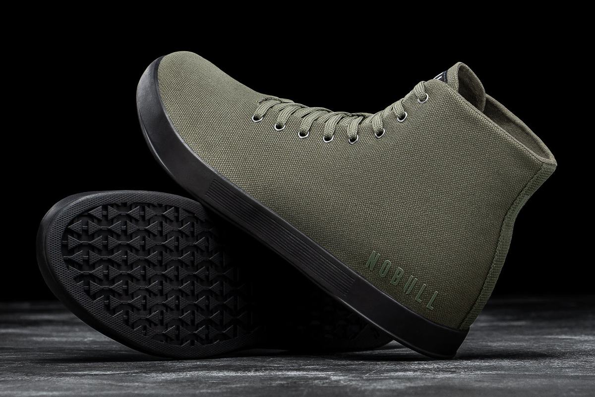 Nobull High-Top Canvas Trainer Skor Dam Mörkgröna Svarta | BL3807194