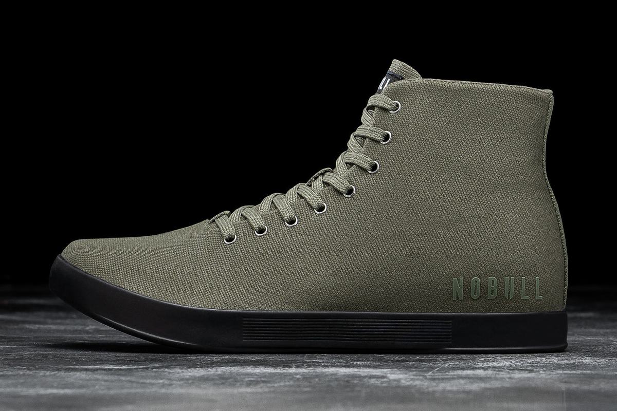 Nobull High-Top Canvas Trainer Skor Dam Mörkgröna Svarta | BL3807194