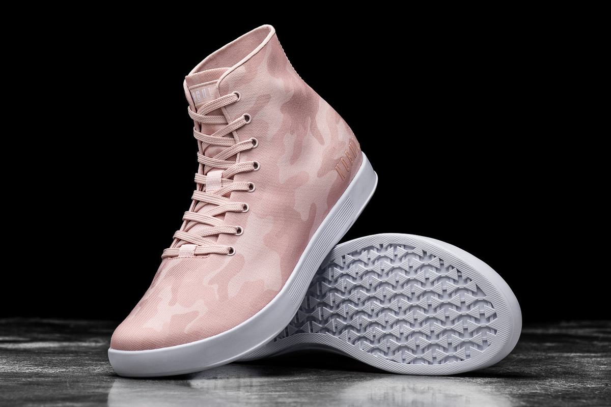 Nobull High-Top Canvas Trainer Skor Dam Rosa Camo | DU6759481