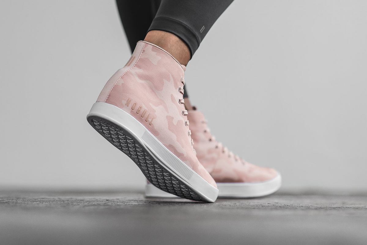 Nobull High-Top Canvas Trainer Skor Dam Rosa Camo | DU6759481