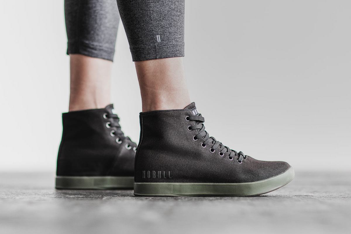 Nobull High-Top Canvas Trainer Skor Dam Svarta Mörkgröna | HT4138260