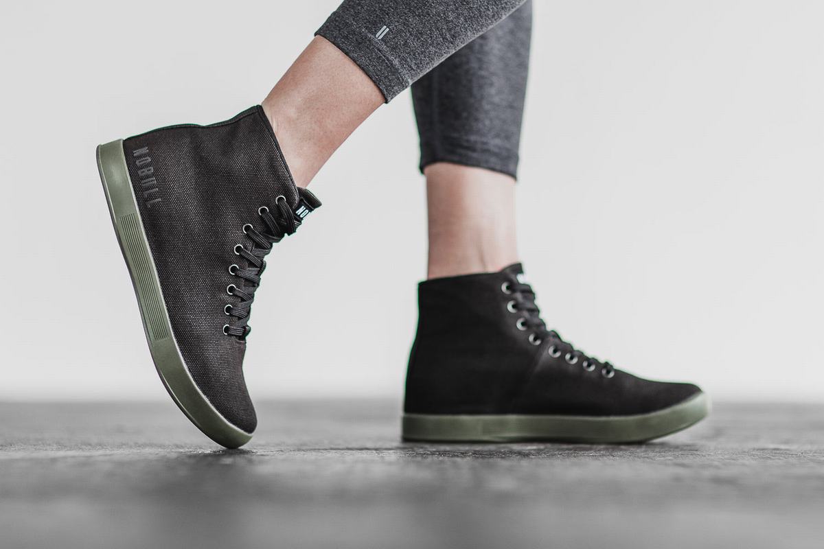 Nobull High-Top Canvas Trainer Skor Dam Svarta Mörkgröna | HT4138260