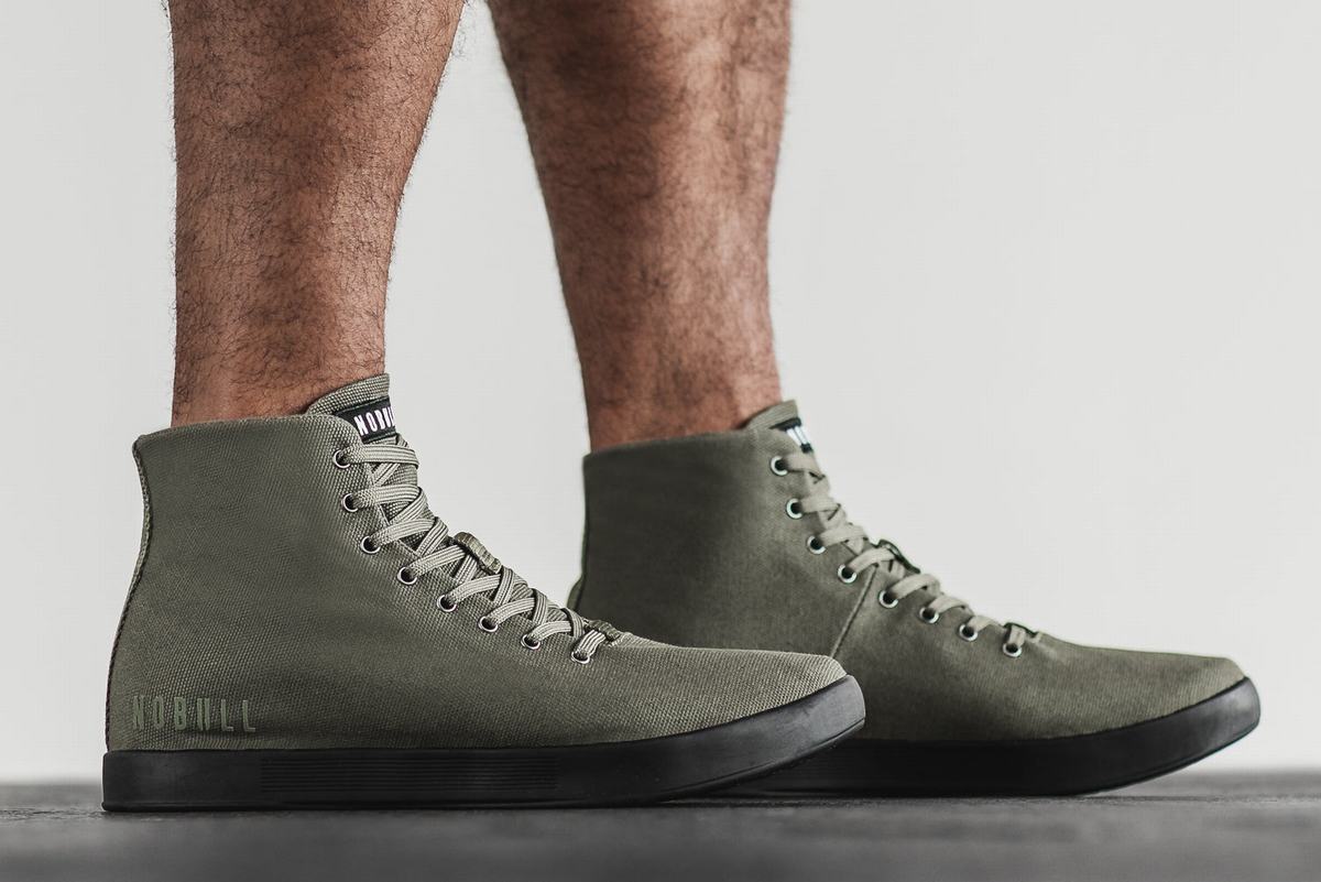 Nobull High-Top Canvas Trainer Skor Herr Mörkgröna Svarta | ZF9317254