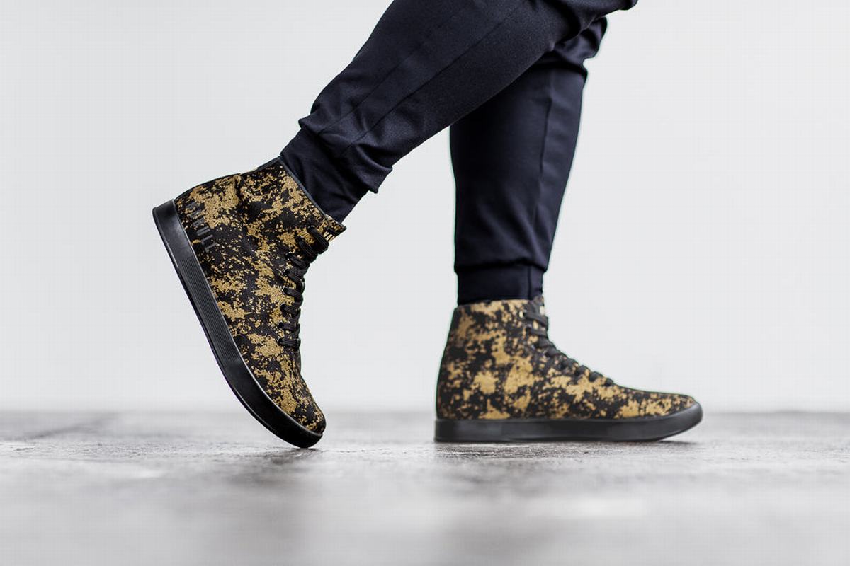 Nobull High-Top Canvas Trainer Skor Herr Guld Svarta | ZM8679132