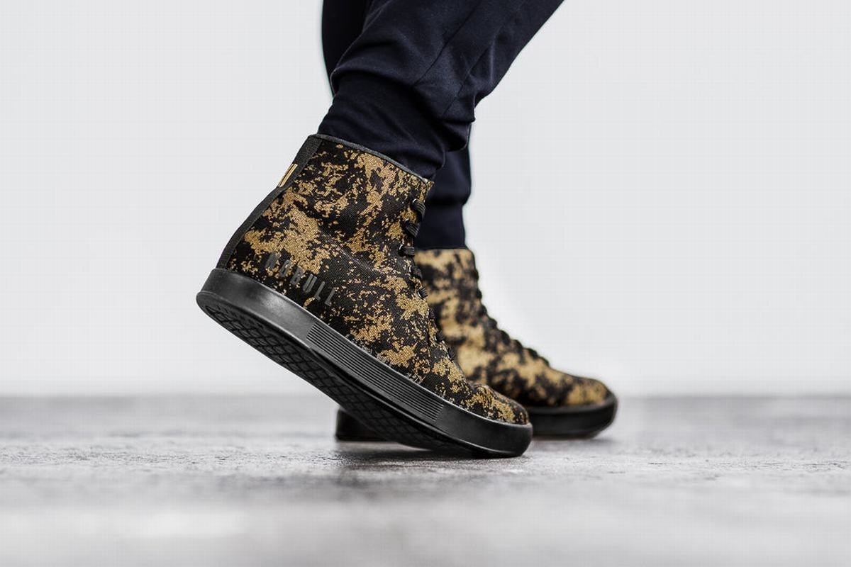 Nobull High-Top Canvas Trainer Skor Herr Guld Svarta | ZM8679132