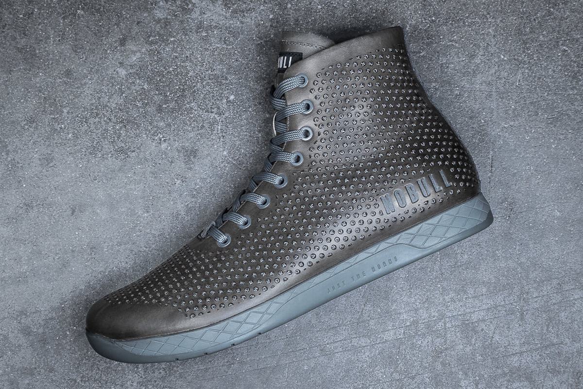 Nobull High-Top Leather Trainer Skor Dam Grå | KM9073156