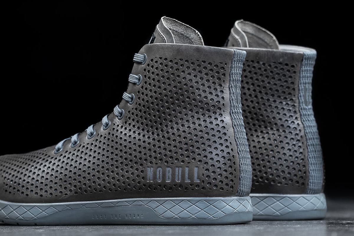 Nobull High-Top Leather Trainer Skor Dam Grå | KM9073156