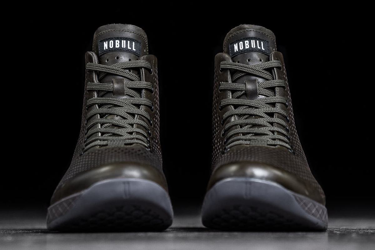 Nobull High-Top Leather Trainer Skor Herr Olivgröna | IM4187529