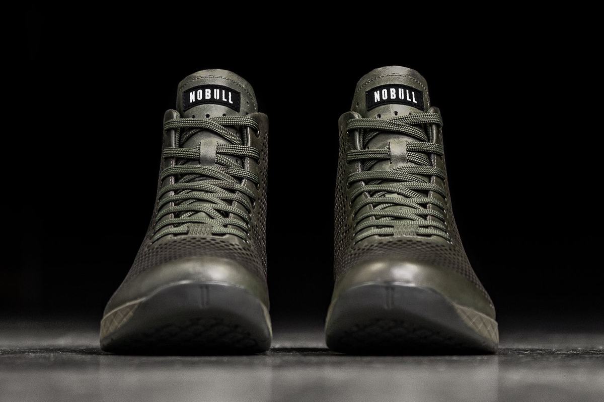 Nobull High-Top Leather Trainer Skor Herr Olivgröna | OM6301954