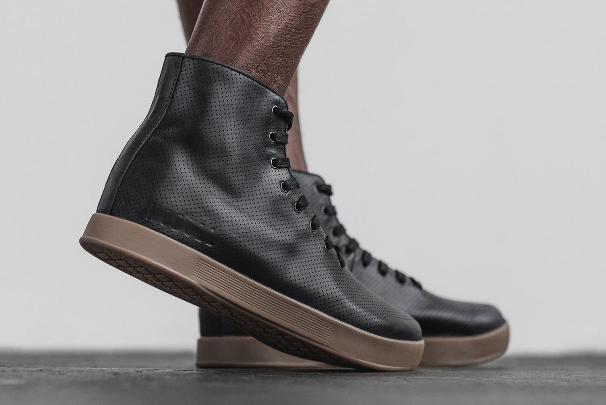 Nobull High-Top Leather Trainer Skor Herr Svarta | QS3764098