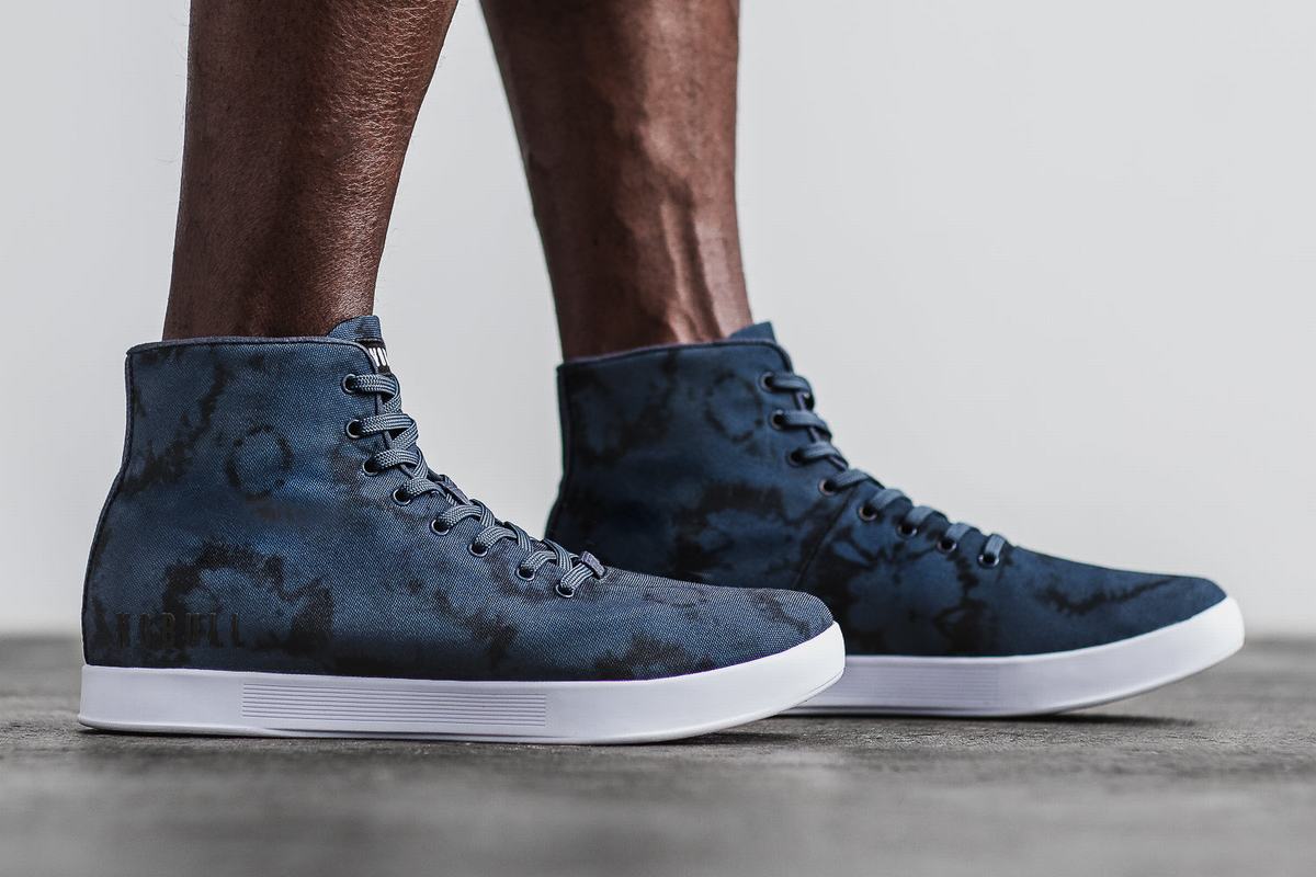 Nobull High-Top Tie-Dye Canvas Trainer Skor Herr Marinblå | ED4132570