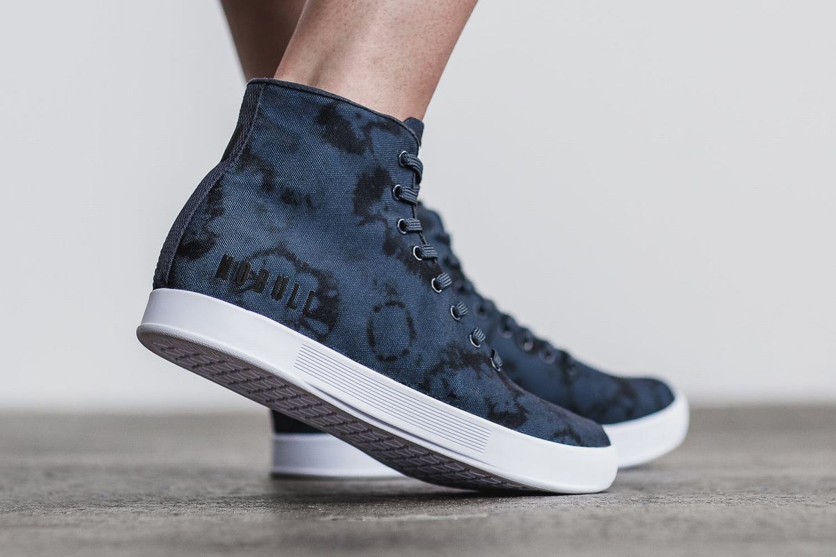 Nobull High-Top Tie-Dye Canvas Trainer Skor Dam Marinblå | PC7643508