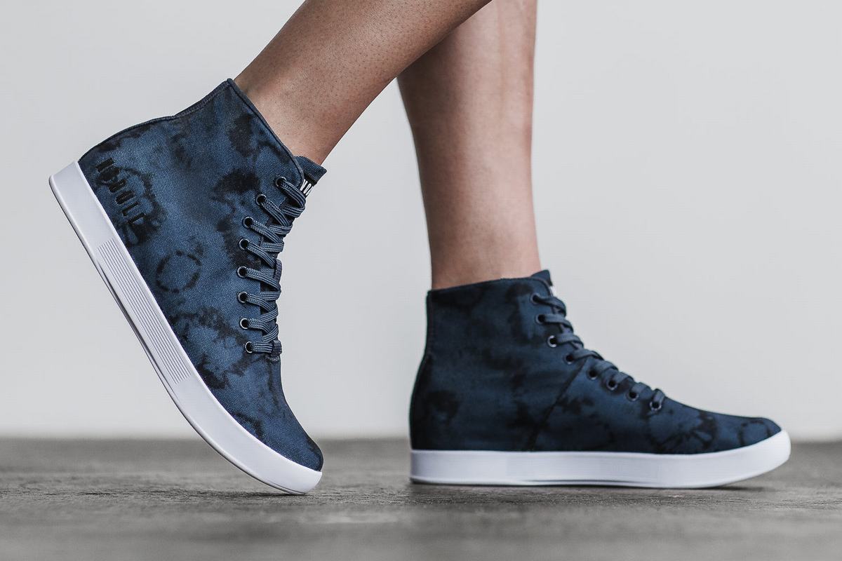 Nobull High-Top Tie-Dye Canvas Trainer Skor Dam Marinblå | PC7643508