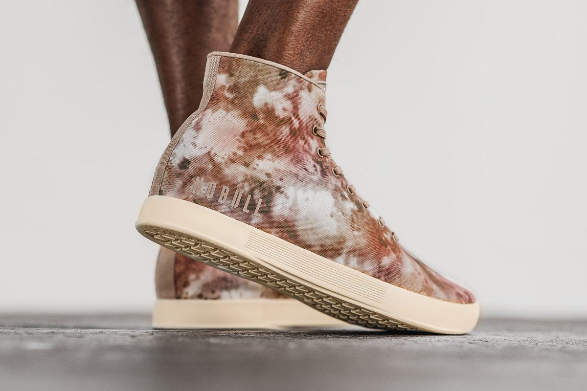 Nobull High-Top Tie-Dye Canvas Trainer Skor Herr Bruna Khaki | SP2371948