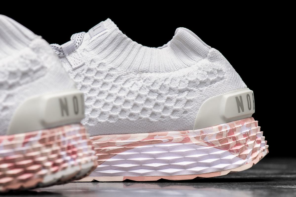 Nobull Knit Runner Löparskor Dam Vita Rosa | JN0764259