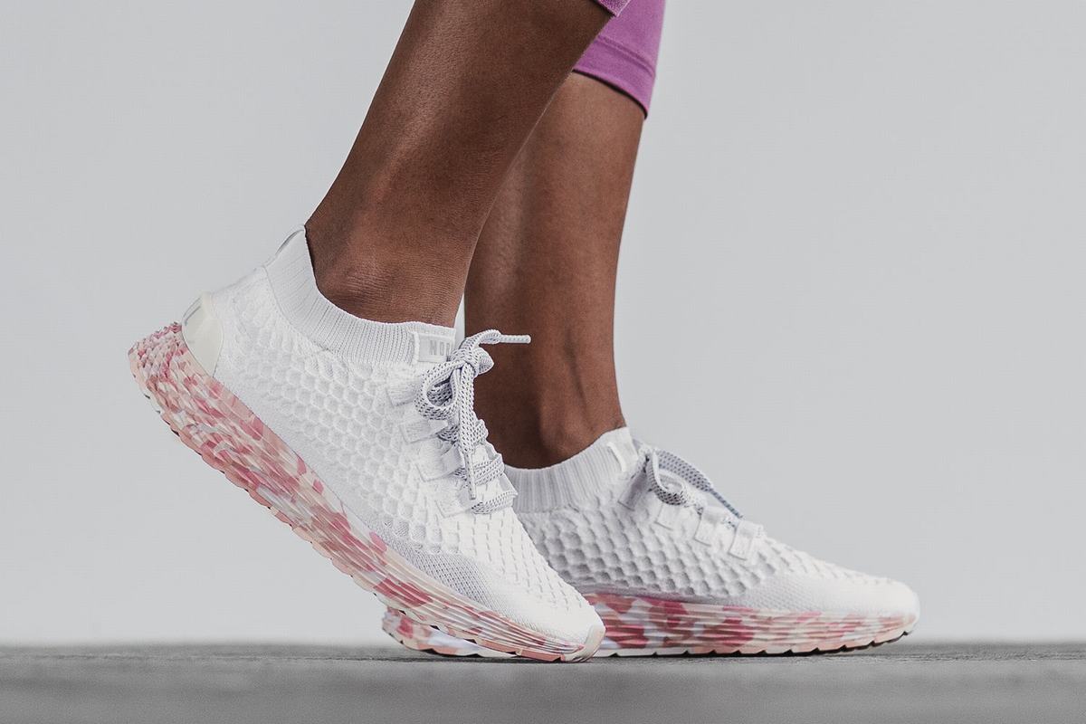 Nobull Knit Runner Löparskor Dam Vita Rosa | JN0764259