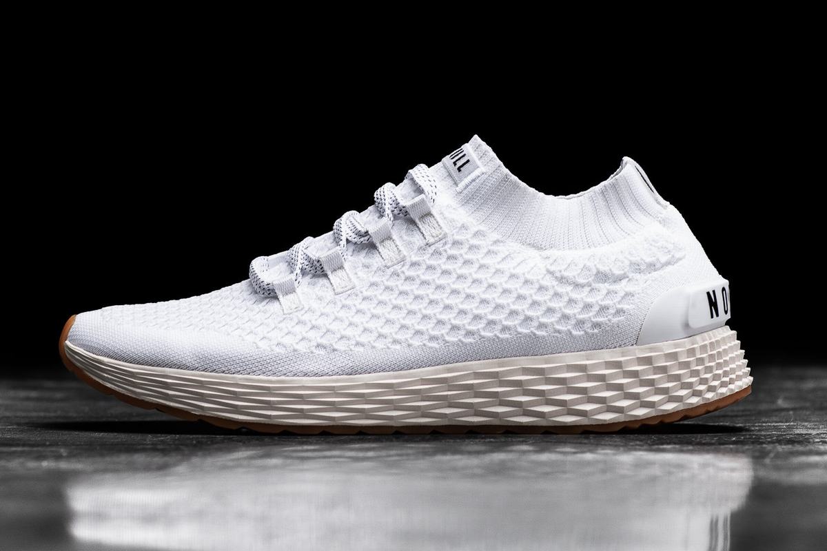 Nobull Knit Runner Löparskor Herr Vita | YQ7321546