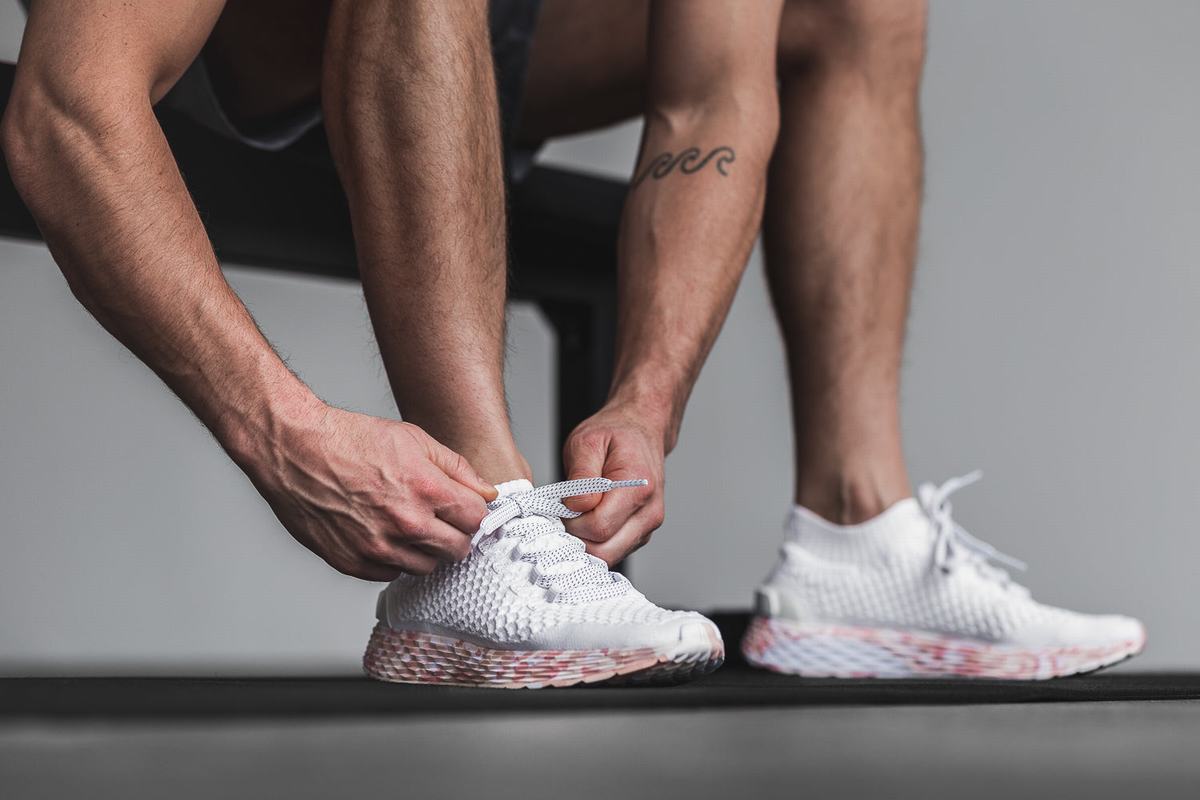 Nobull Knit Runner Löparskor Herr Vita Rosa | VN7083924