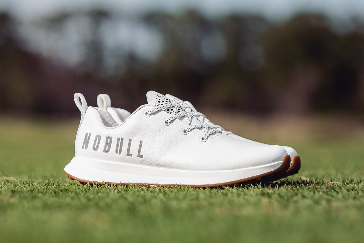 Nobull Leather Golfskor Dam Vita | XE7091435