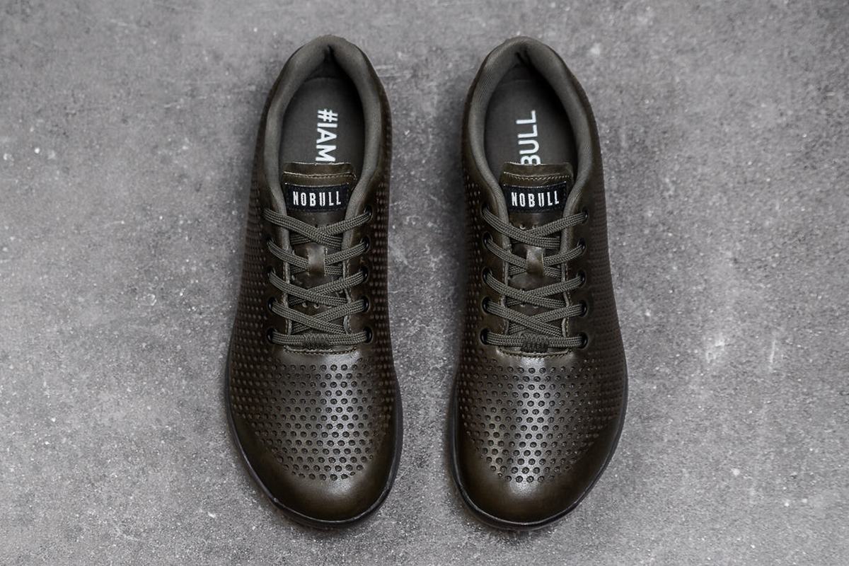 Nobull Leather Trainer Skor Herr Olivgröna | AI2610384