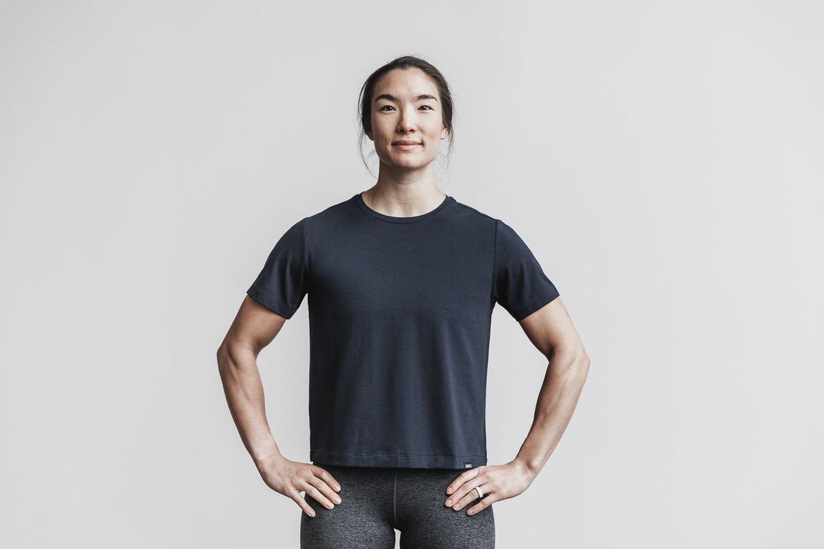 Nobull Lightweight Boxy T-Shirt Dam Marinblå | CV2517034