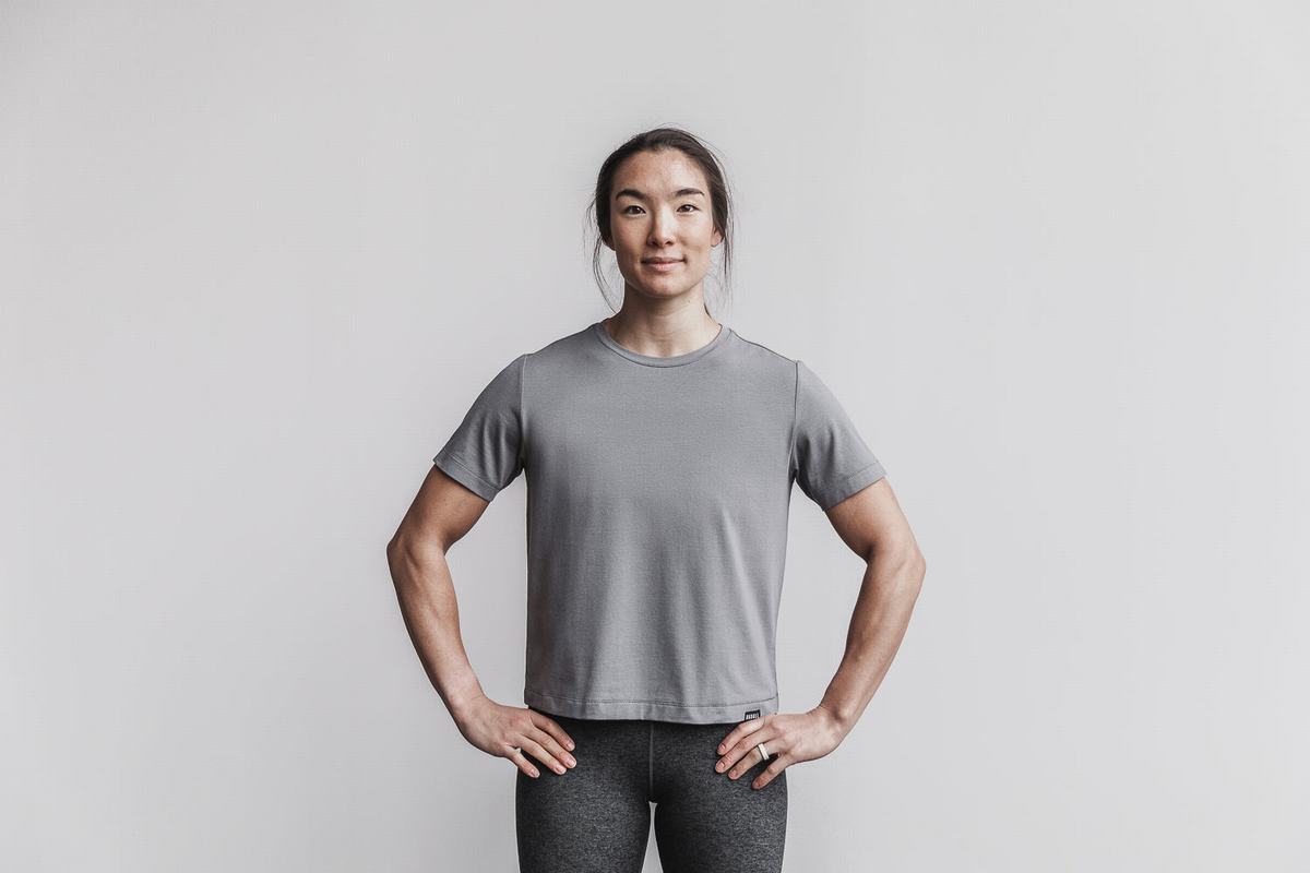 Nobull Lightweight Boxy T-Shirt Dam Mörkgrå | BE4107629