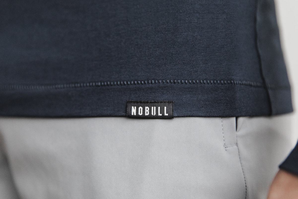 Nobull Lightweight Henley Långärmad T-Shirt Herr Marinblå | ND7156280