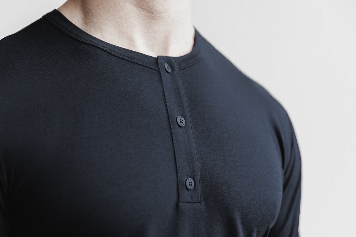 Nobull Lightweight Henley T-Shirt Herr Marinblå | WV3169452