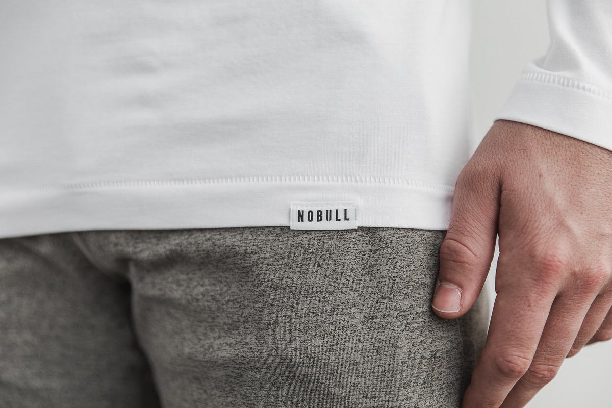 Nobull Lightweight Långärmad T-Shirt Herr Vita | SQ1872409