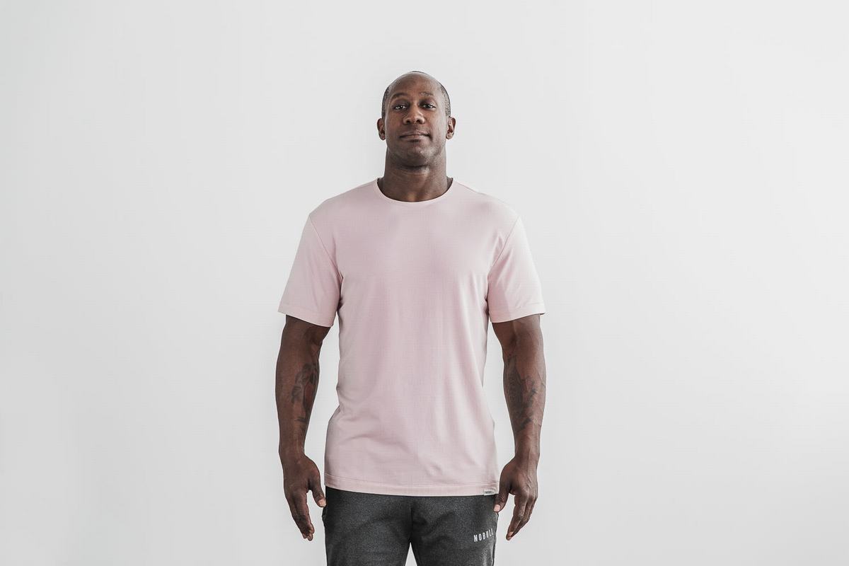 Nobull Lightweight T-Shirt Herr Rosa | RX4035179