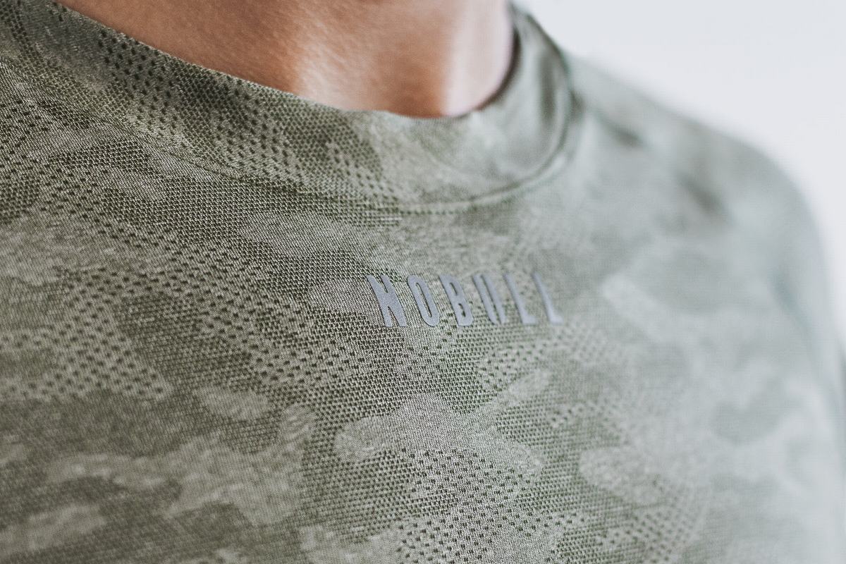 Nobull Lightweight Textured Långärmad T-Shirt Dam Camo | QI7615432