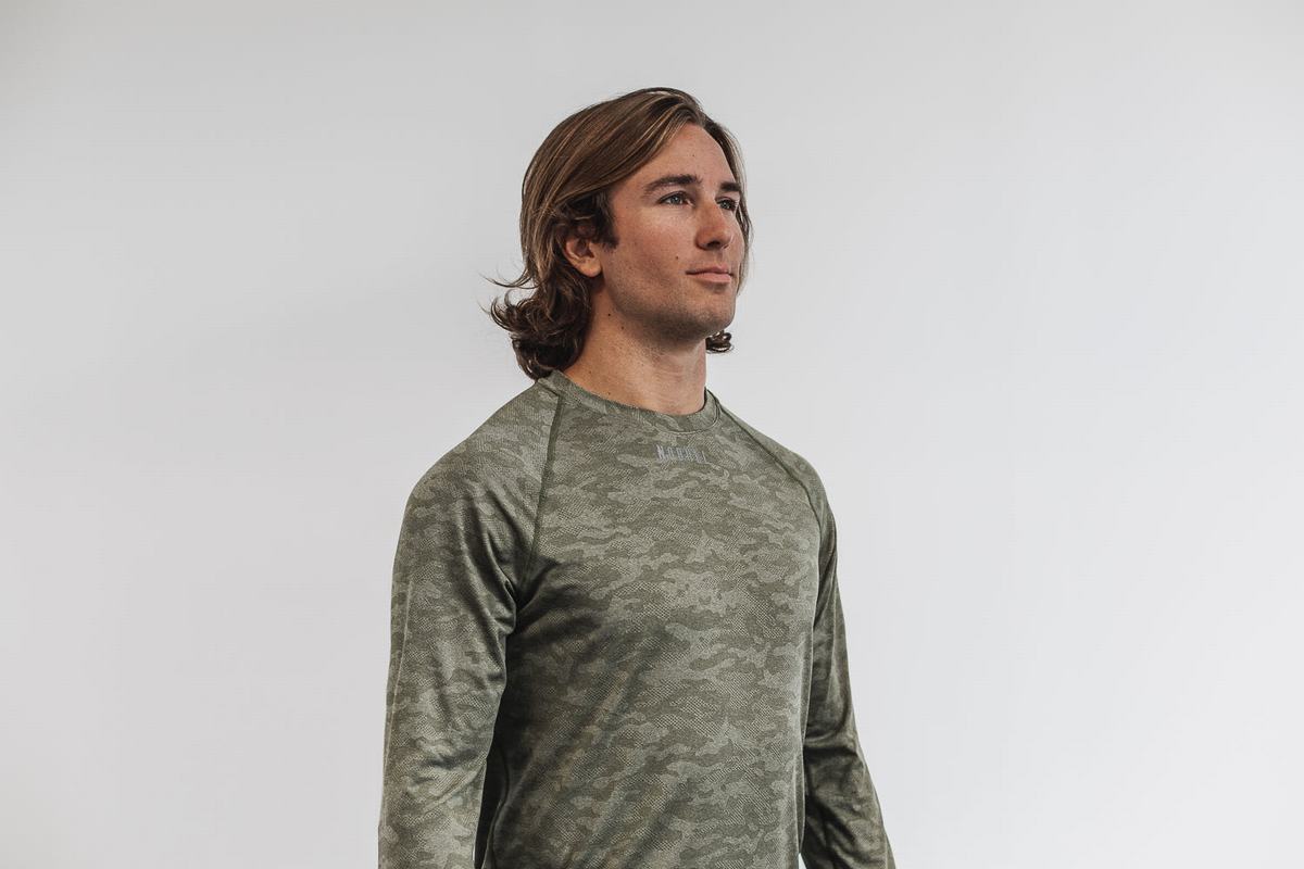 Nobull Lightweight Textured Långärmad T-Shirt Herr Camo | SJ6850147