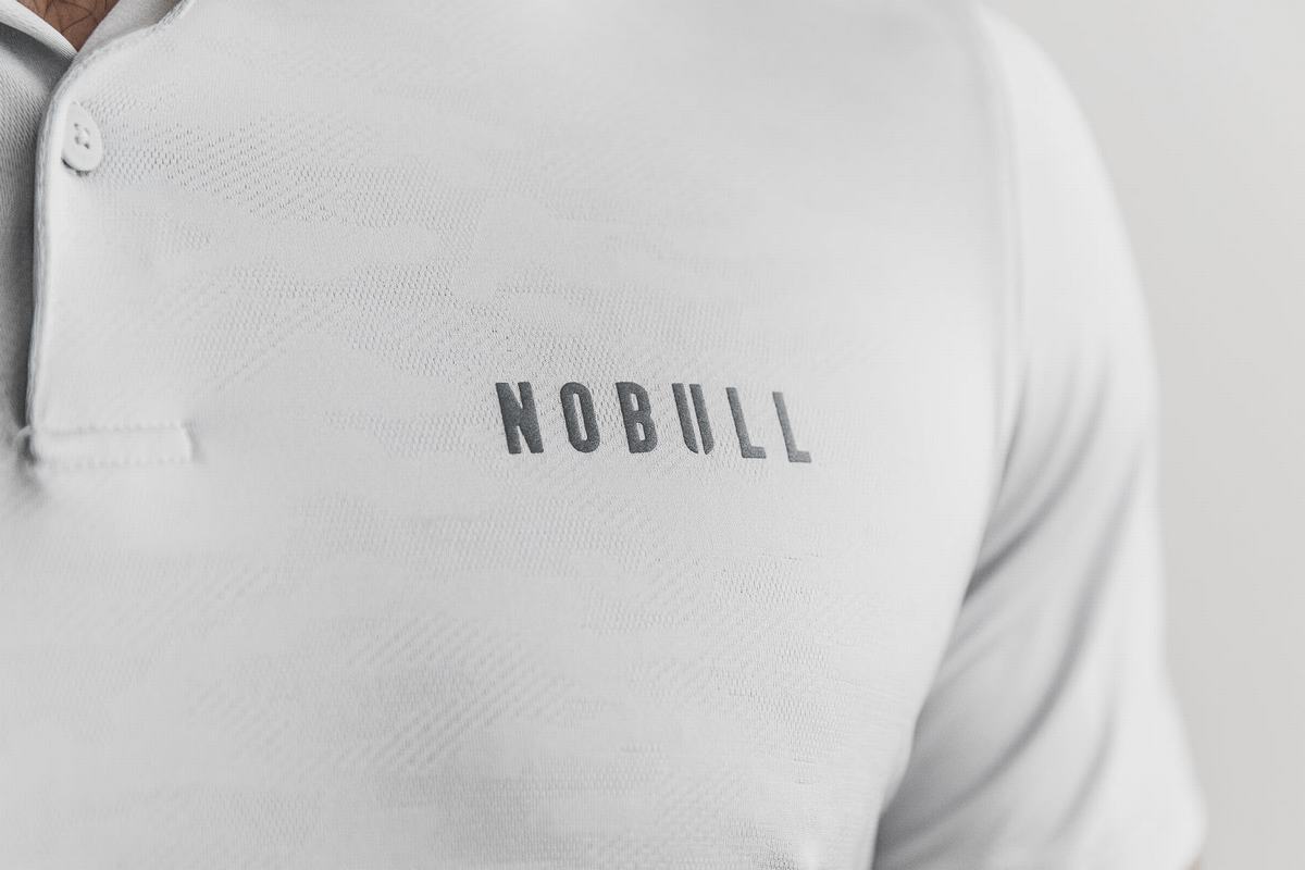 Nobull Lightweight Textured Polo T-Shirt Herr Camo | RV0276913