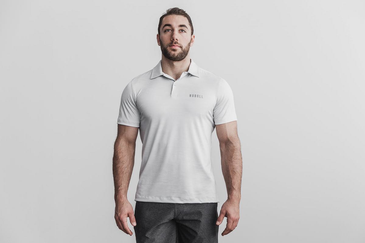 Nobull Lightweight Textured Polo T-Shirt Herr Camo | RV0276913