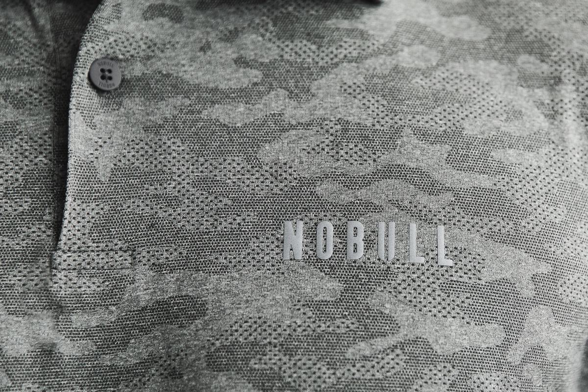 Nobull Lightweight Textured Polo T-Shirt Herr Svarta Camo | RY7589346