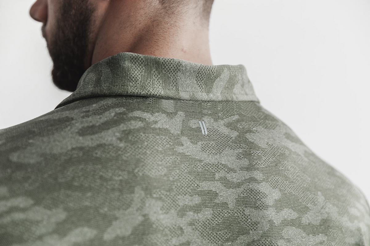 Nobull Lightweight Textured Polo T-Shirt Herr Camo | UA2869530