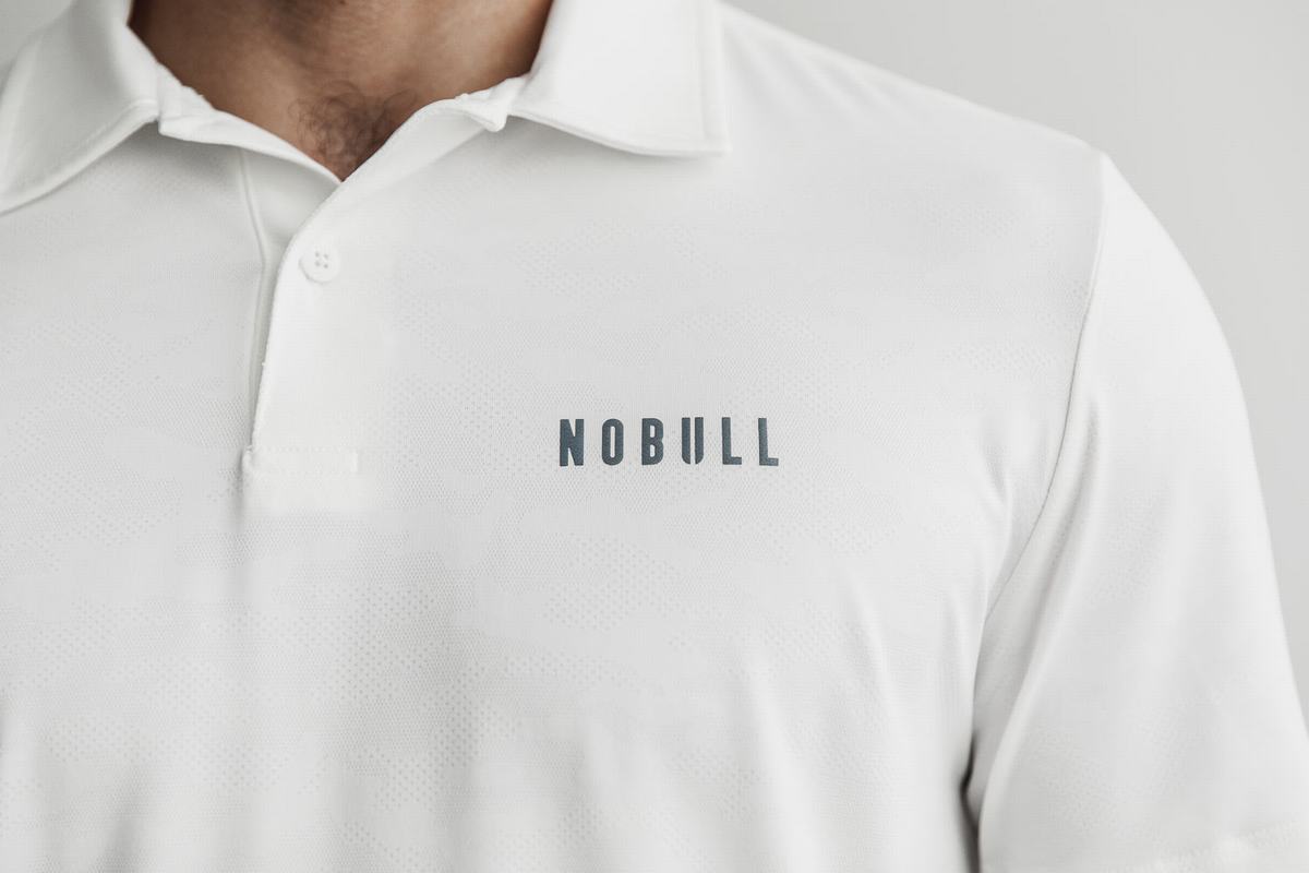 Nobull Lightweight Textured Polo T-Shirt Herr Vita Camo | YJ4631572