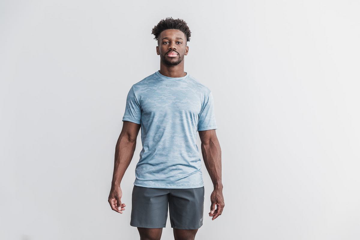 Nobull Lightweight Textured T-Shirt Herr Camo | PJ2703584