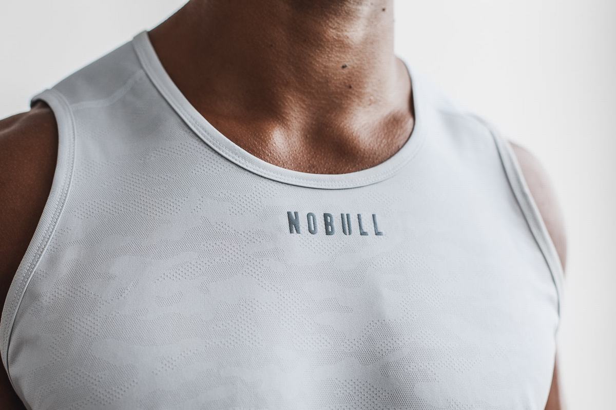 Nobull Lightweight Textured Tank Linne Herr Camo | IC0982645