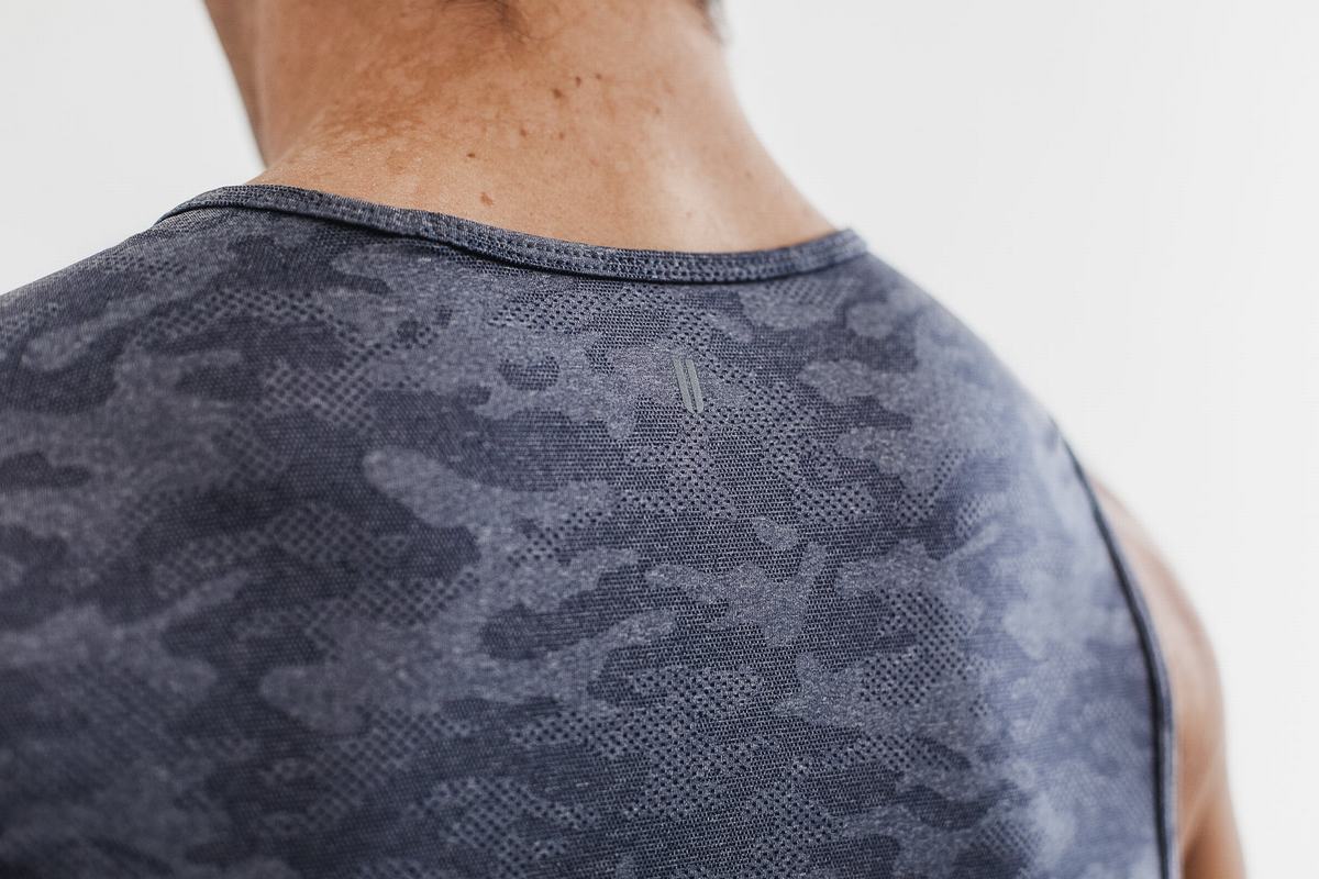 Nobull Lightweight Textured Tank Linne Herr Marinblå Camo | YZ3652087