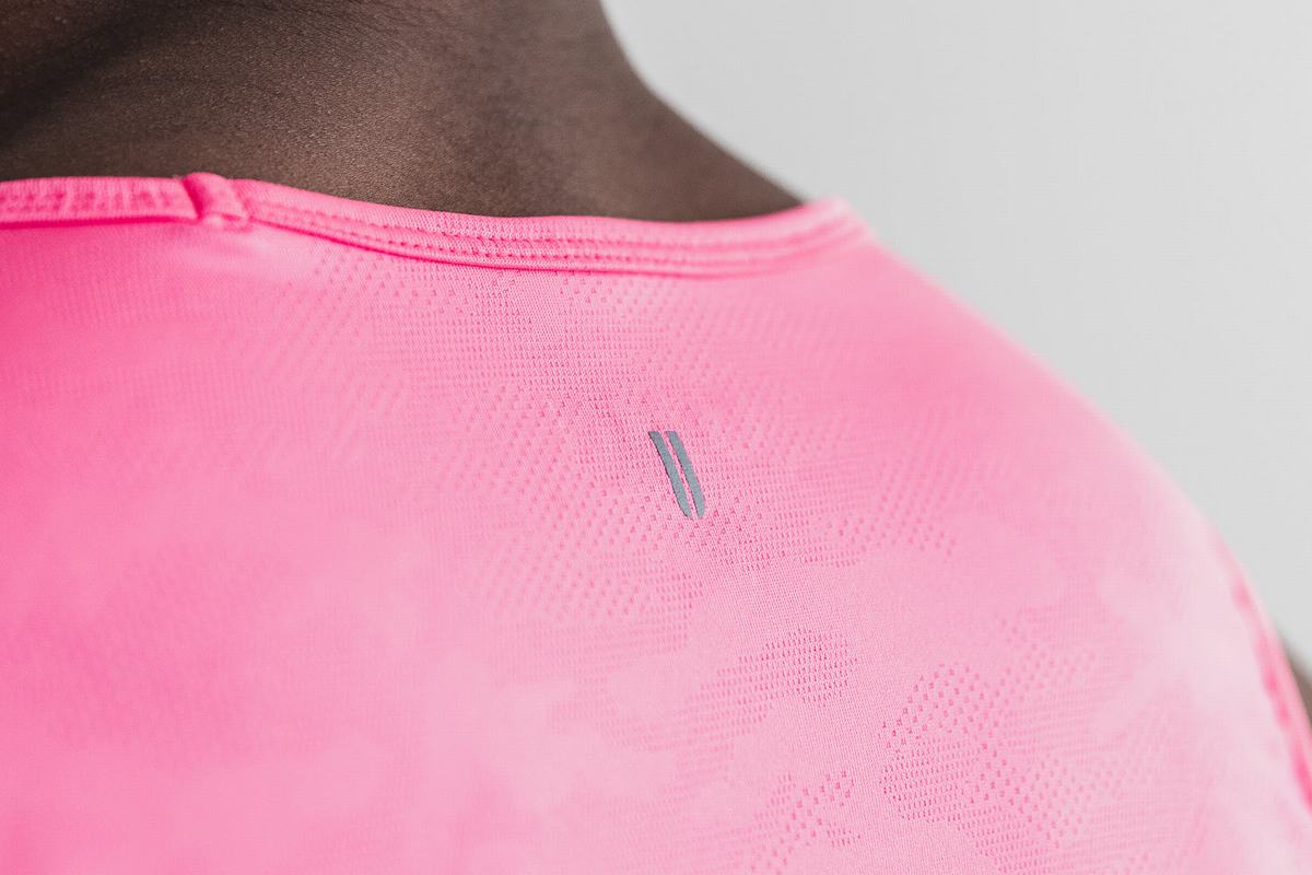 Nobull Lightweight Textured Tank Neon Linne Herr Rosa Camo | CH7143908