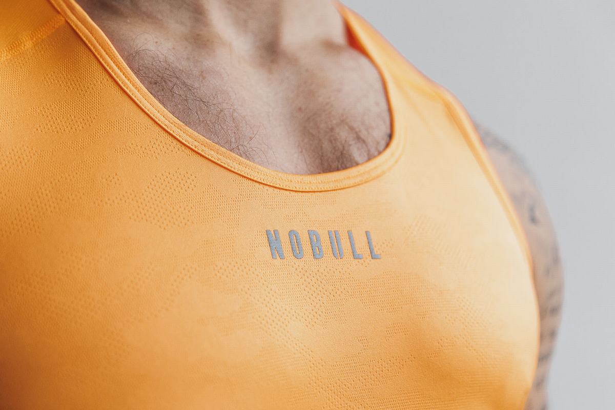 Nobull Lightweight Textured Tank Neon Linne Herr Orange Camo | RG8056417