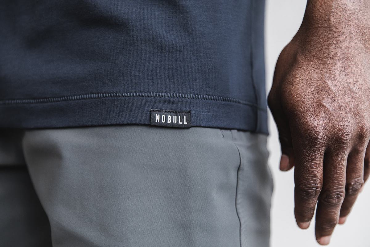 Nobull Lightweight V-Neck T-Shirt Herr Marinblå | QX7306485