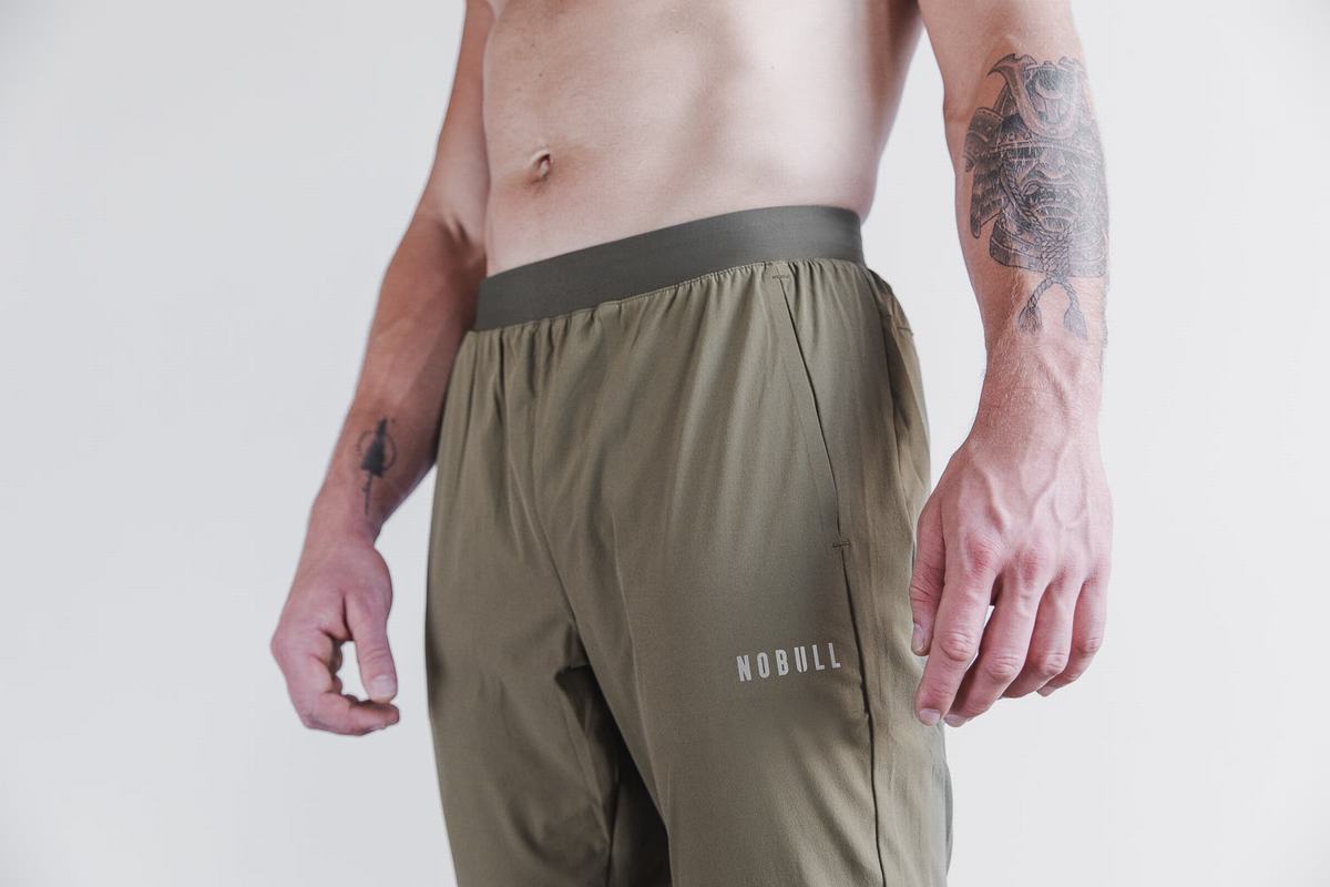 Nobull Lightweight Woven Mjukisbyxor Herr Gröna | VQ6531492