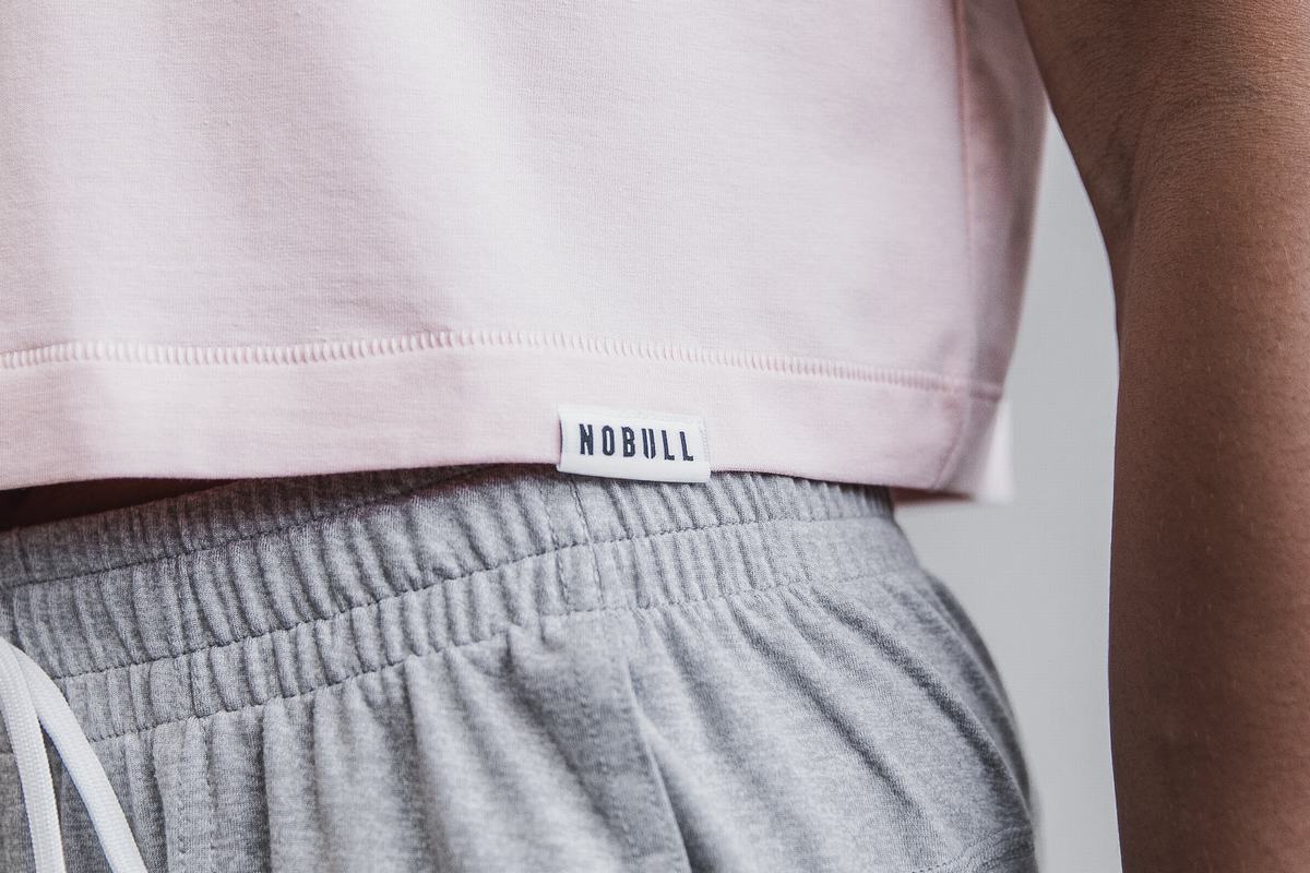 Nobull Lightweight Ärmlös Crop T-Shirt Dam Rosa | XV7190653