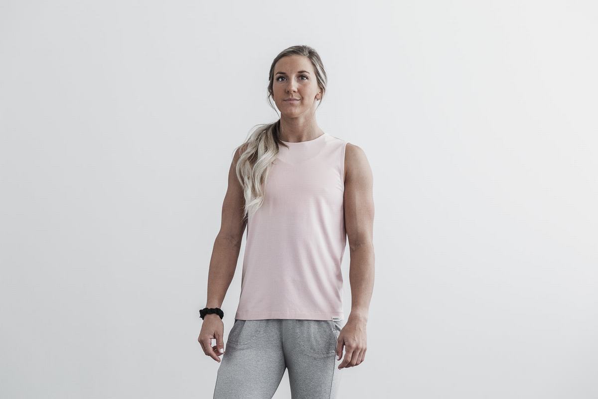 Nobull Lightweight Ärmlös T-Shirt Dam Rosa | UY3826940