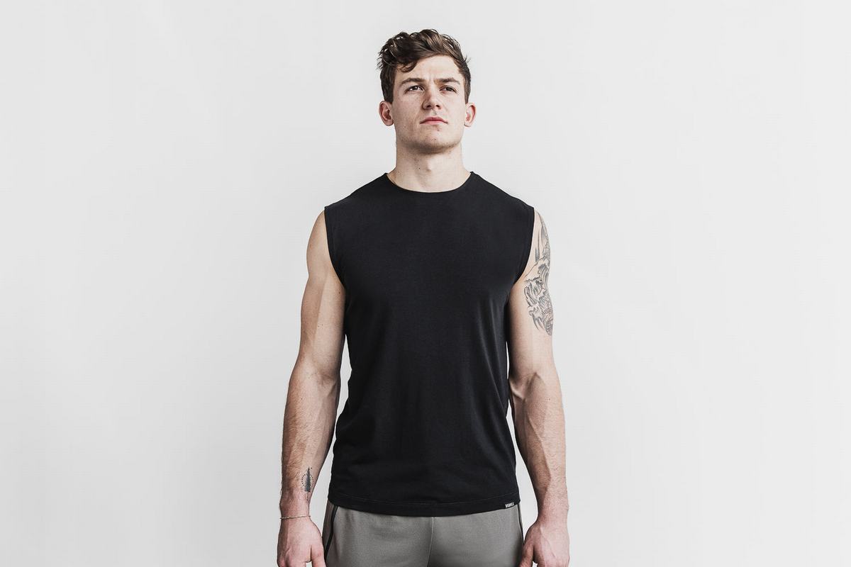 Nobull Lightweight Ärmlös T-Shirt Herr Svarta | TU4590763