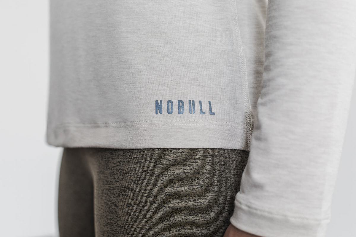 Nobull Långärmad T-Shirt Dam Beige | TX7851204