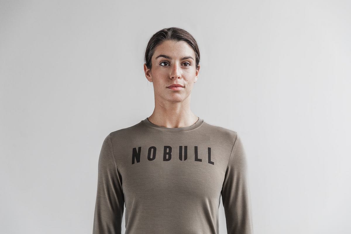 Nobull Långärmad T-Shirt Dam Bruna | EJ9065734