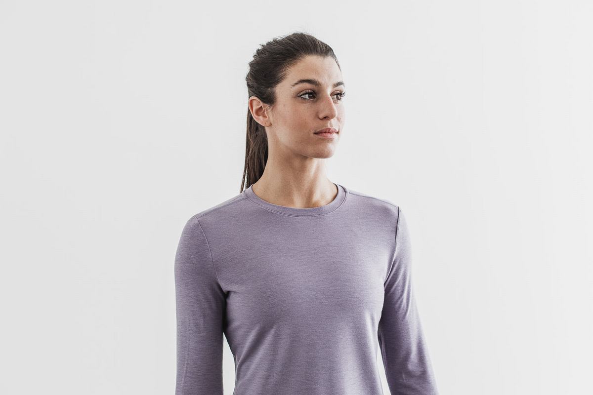 Nobull Långärmad T-Shirt Dam Lavendel | EX1452786